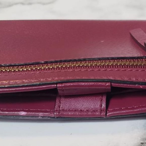 Vintage Purple Burgundy Kate Spade New York Bifold Compact Wallet - Picture 6 of 14